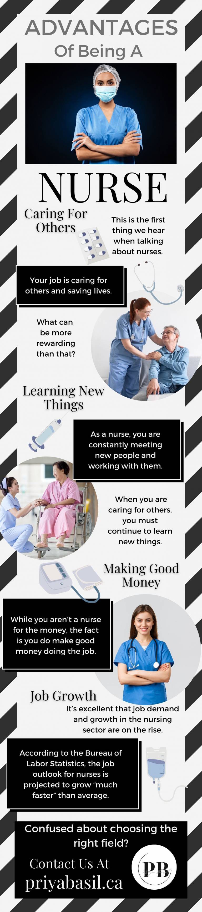 Advantages of being a nurse Infograph