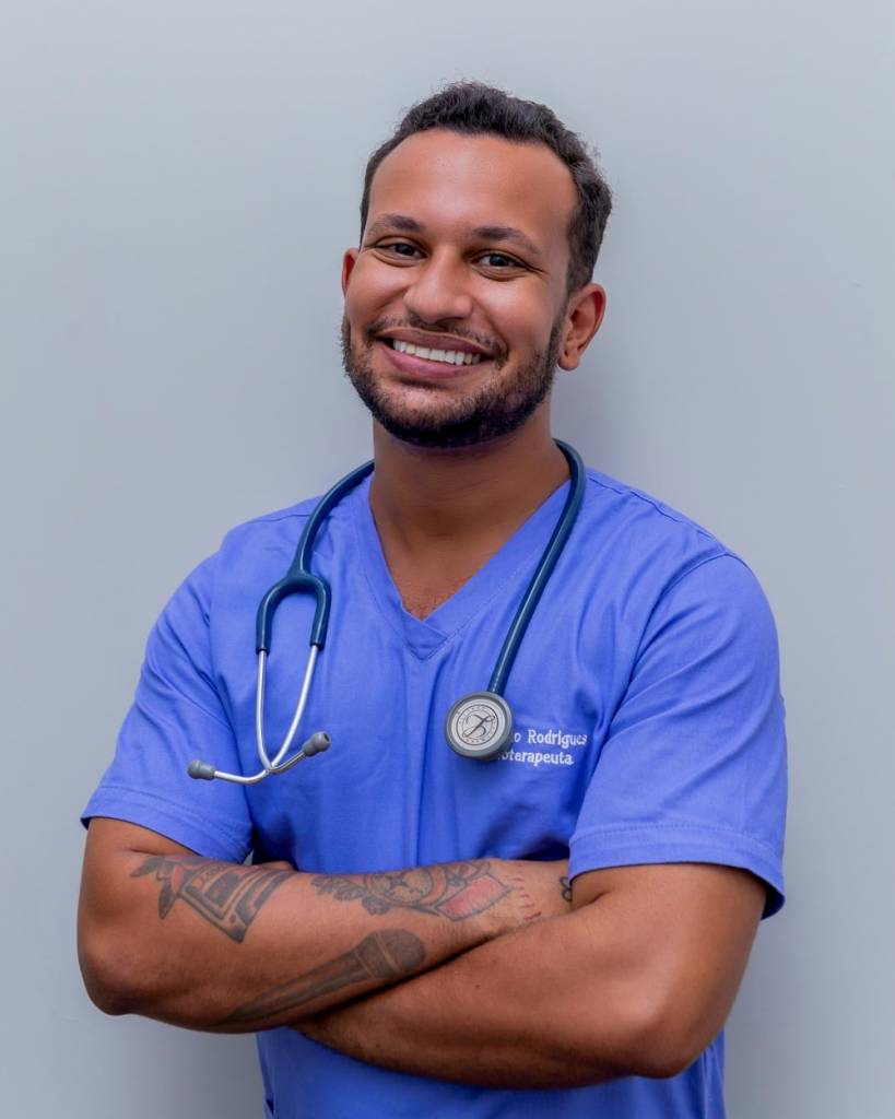 A smiling male nurse